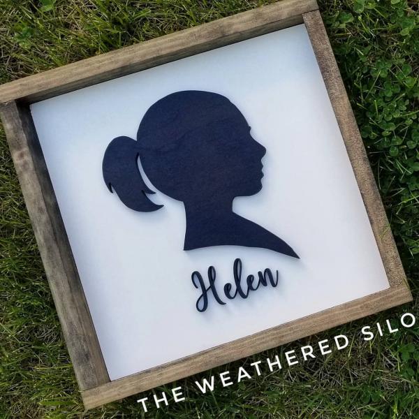 Custom Portrait Silhouette Sign picture