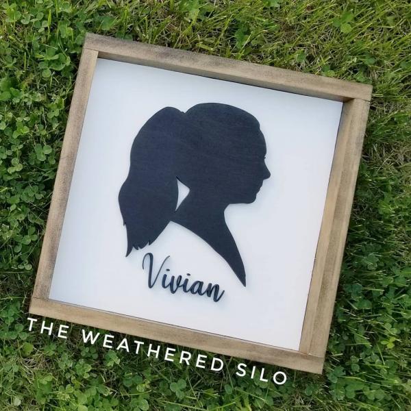 Custom Portrait Silhouette Sign picture