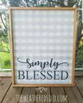 Simply Blessed buffalo plaid sign