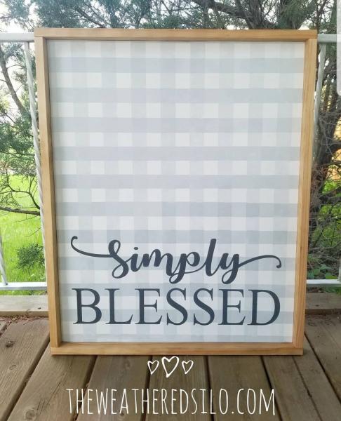 Simply Blessed buffalo plaid sign