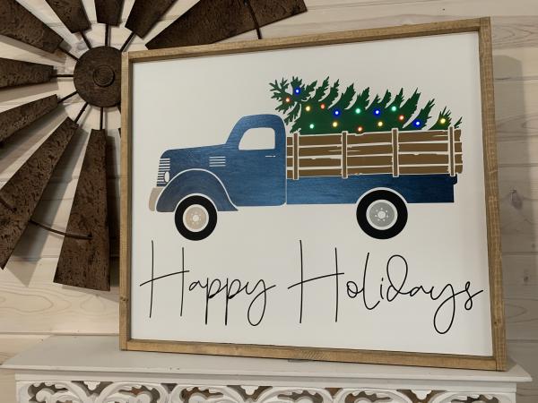 LIGHTED Holiday Truck-Multiple Colors picture