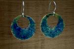 Blue Green Enamel earrings