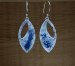 Two shades bleu enamel earrings