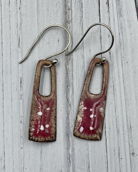 Pink enamel earrings picture