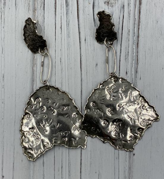 Torch Edge Silver Post earrings