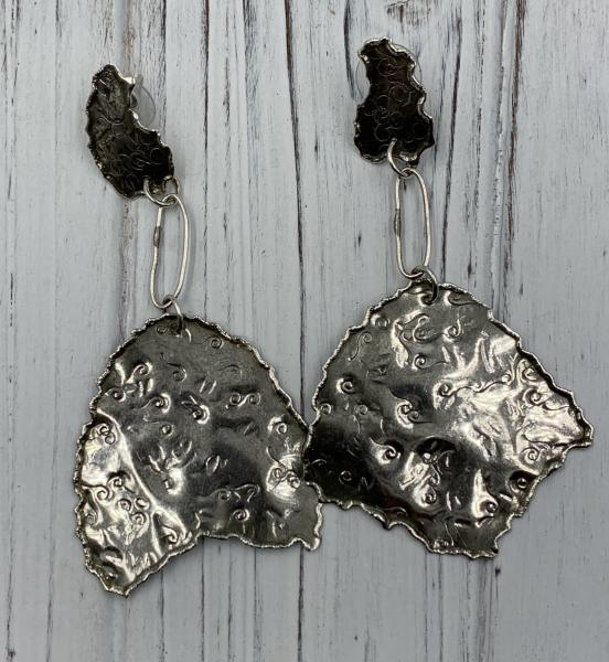 Torch Edge Silver Post earrings picture