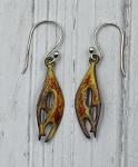 Fire orange enamel earrings