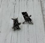 Silver twig post earrings