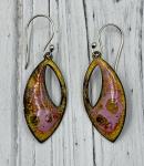 Pink and Yellow Enamel Earrings