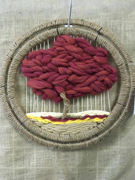 Macrame wool tree weaving picture