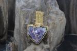 Amethyst Crystal Cluster Wire Wrapped Pendant
