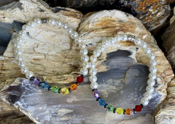 Rainbow Swarovski Crystal Stretch Bracelets picture