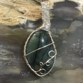 Emerald Wire Wrapped Pendant