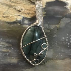 Emerald Wire Wrapped Pendant picture