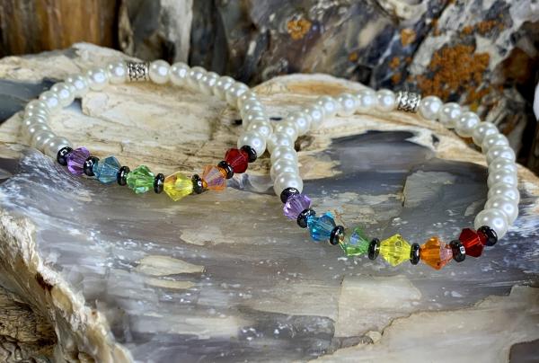 Rainbow Swarovski Crystal Stretch Bracelets picture