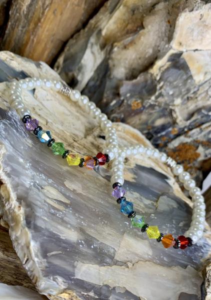 Rainbow Swarovski Crystal Stretch Bracelets picture