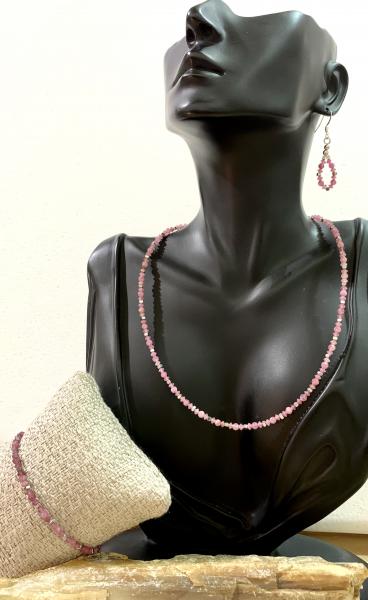Pink Tourmaline Semi-Precious Gemstone Jewelry Set