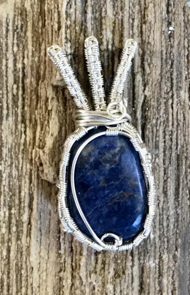 Sapphire Wire Wrapped Pendant