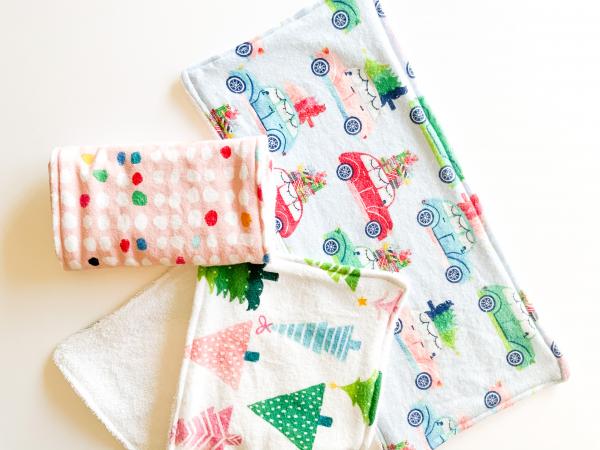 Whimsical Christmas Burp Cloths