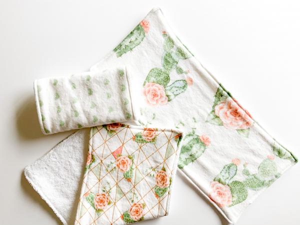 Cactus Floral Burp Cloths picture