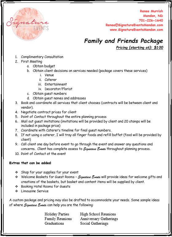 Friends and Family Package