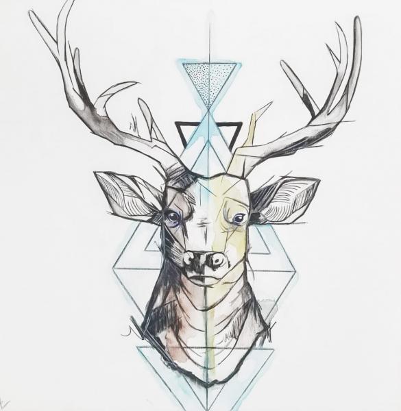 Geometric deer picture