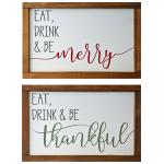 Eat, Drink & Be Merry | Thankful Double Sided Sign