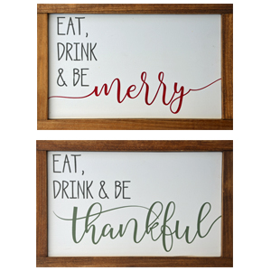 Eat, Drink & Be Merry | Thankful Double Sided Sign picture