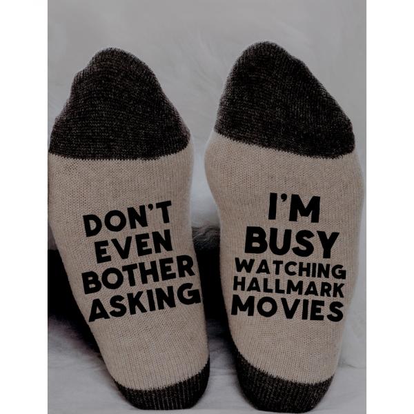 I'M BUSY WATCHING HALLMARK MOVES (NOVELTY SOCKS) picture