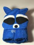 Hooded bath towel-blue raccoon