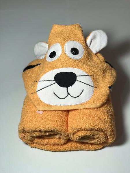 Hooded bath towel-tiger/ light orange picture