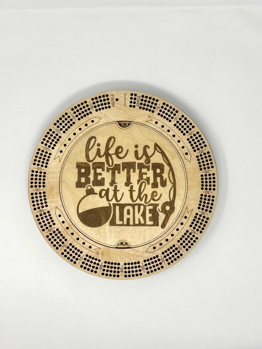 Custom Cribbage Board, Engraved Cribbage Board with Name, Cribbage Board Pegs with Name, 4 Track Cribbage Board, Personalized Cribbage Board picture