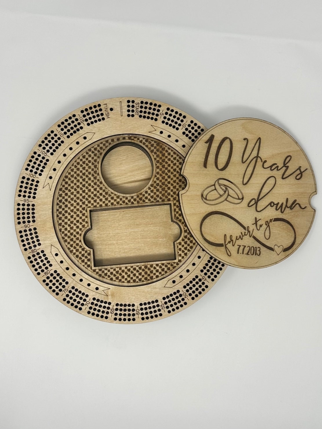 Custom Cribbage Board for Anniversary Cribbage Board Wedding Gift for Housewarming Cribbage Board Established Year Engraved Cribbage Board picture