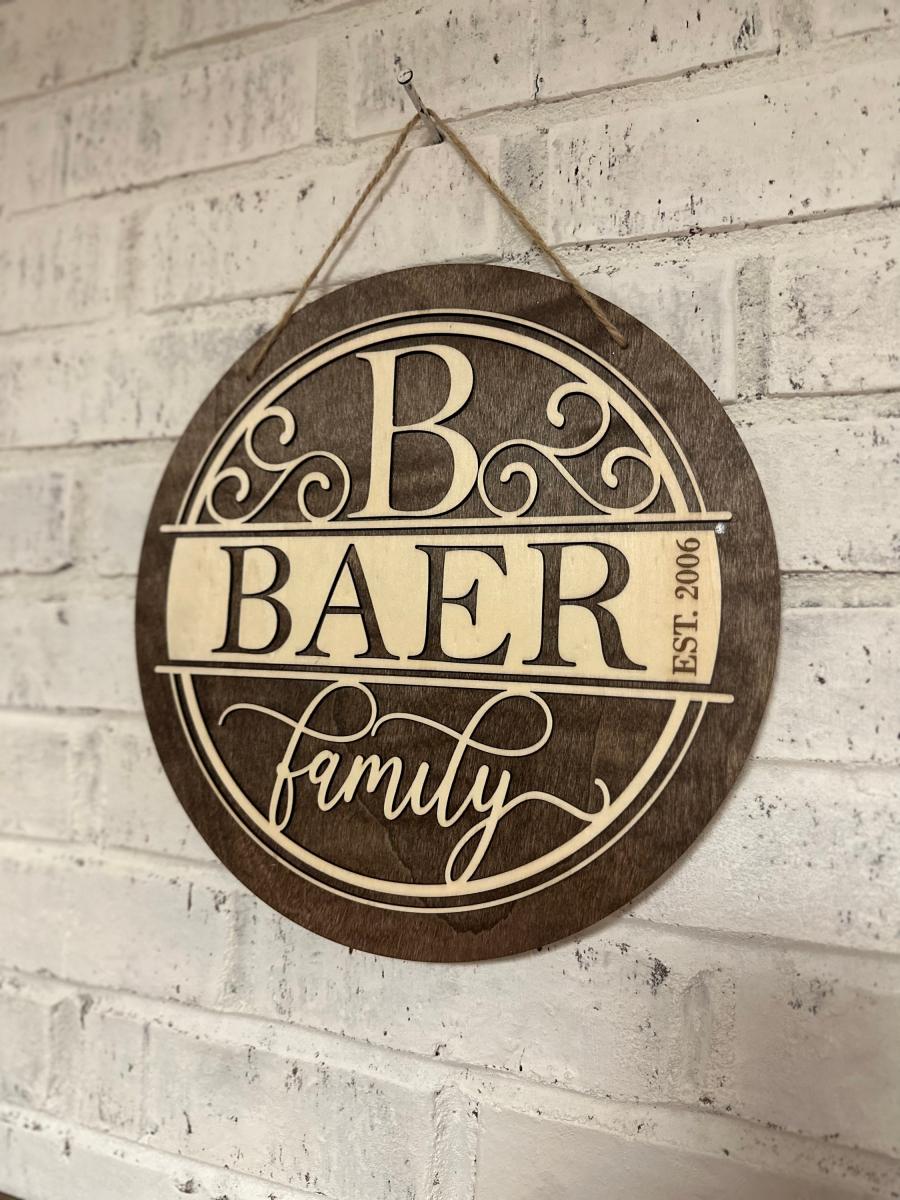 Wooden Last Name Sign, Name Sign, Established Sign, Anniversary Gift, Wedding Gift, Last Name Established Sign picture
