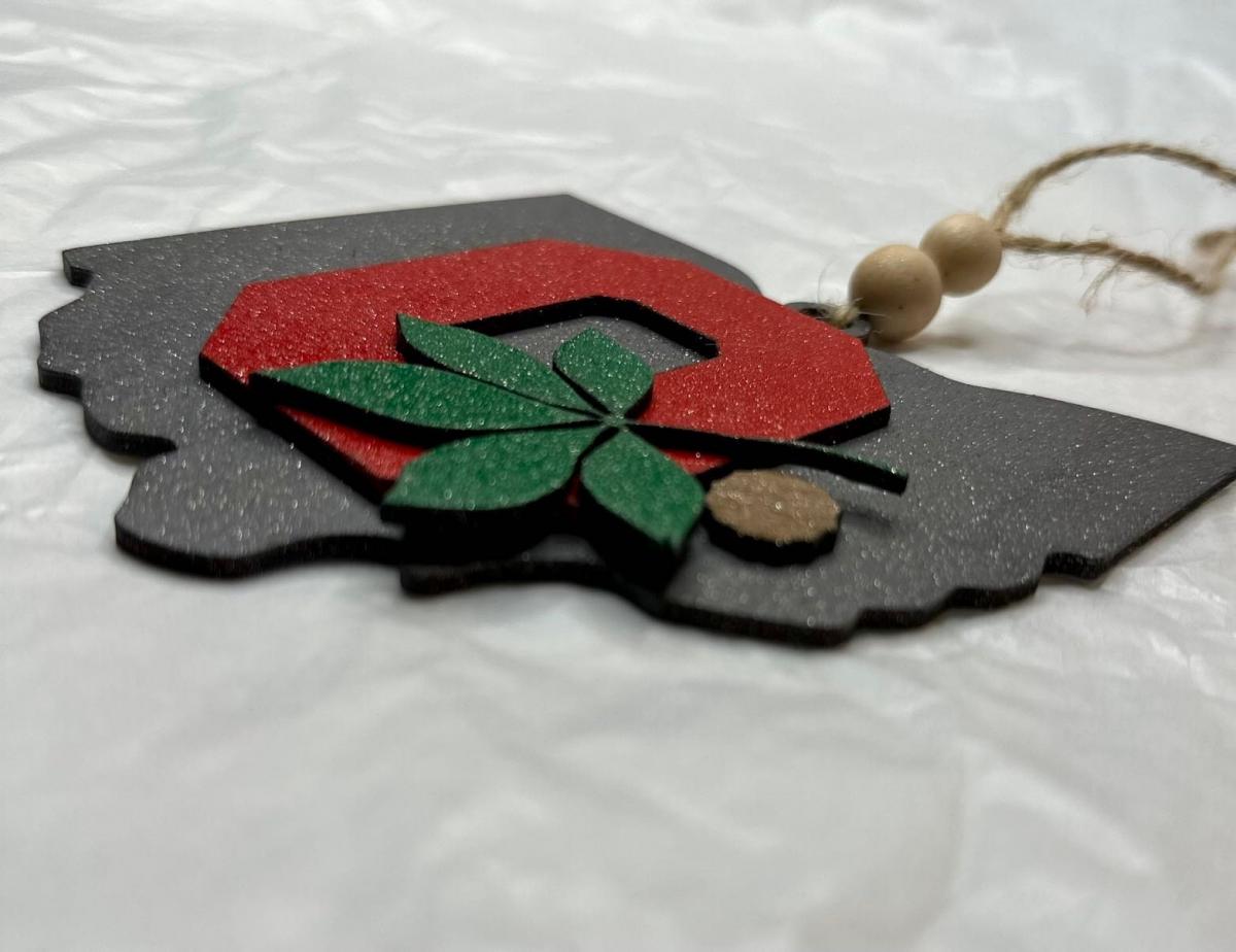 OSU Ornament, Ohio State Buckeye Ornament, OSU Christmas Ornament, OSU Fan gift, Ohio state fan ornament picture