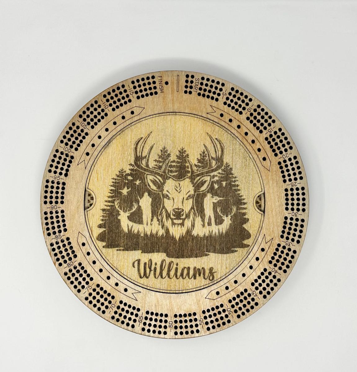 Custom Cribbage Board, Engraved Cribbage Board with Name, Cribbage Board Pegs with Name, 4 Track Cribbage Board, Personalized Cribbage Board picture