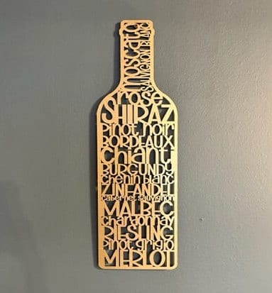 Wine Glass Wall Hanging with Wine Names Wall Sign Wine Wall Decor Favorite Wine Bar Wine Sign Bar Decor Dining Room Wine Decor
