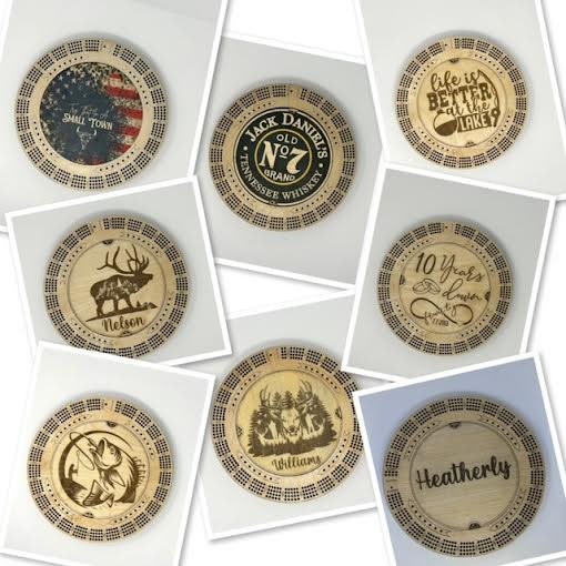 Custom Cribbage Board, Engraved Cribbage Board with Name, Cribbage Board Pegs with Name, 4 Track Cribbage Board, Personalized Cribbage Board picture