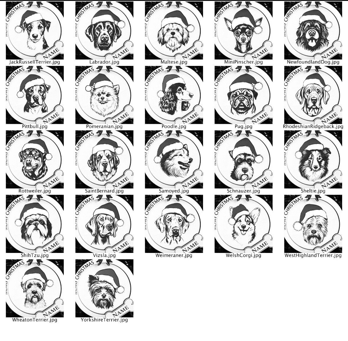 Custom Dog Breed Ornament with Name, Dog Breed, dog ornament, Dog Ornament with name, Pet ornament, Christmas ornament picture