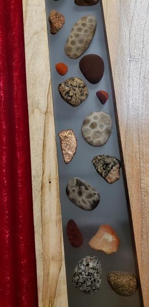 Cherry/Walnut/Maple Red epoxy river + stone serving Charcuterie platter picture