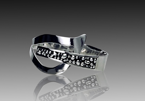 Hinged granulation bangkle cuff picture