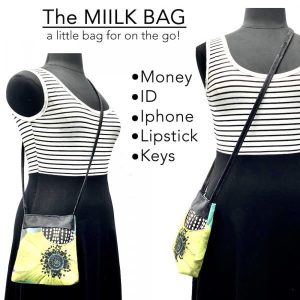MIILK BAG/FACE MASK COMBO DEAL Navy Blue/White Stripes picture