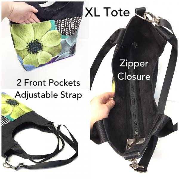 XL TOTE Green Flower picture