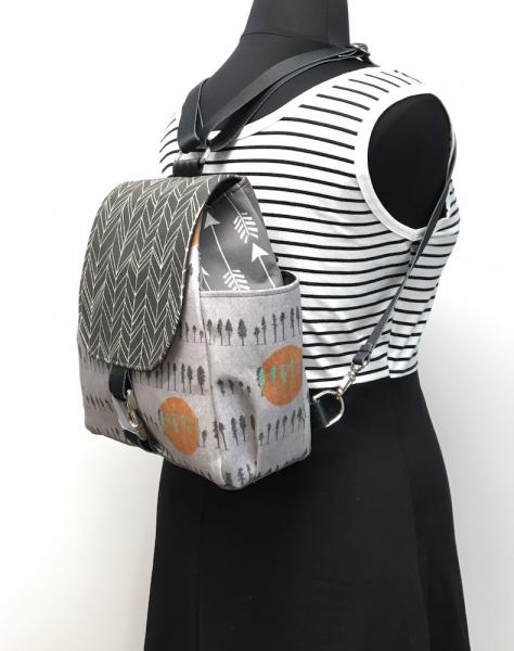 BACKPACK Grey Trees Orange Sun picture