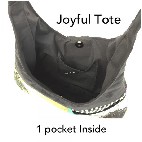 JOYFUL TOTE Black Lotus Flower picture