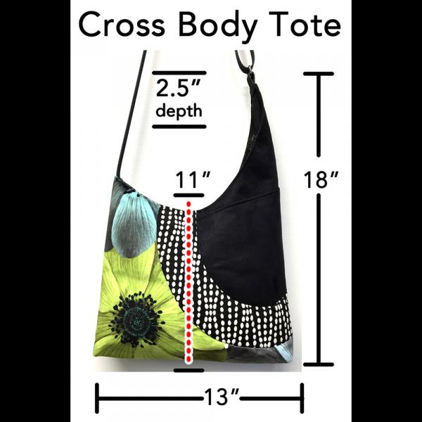 CROSS BODY TOTE Lime Flower Mardi Gras picture