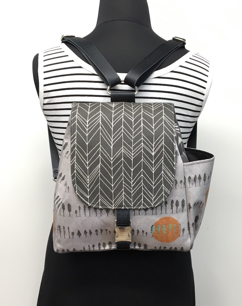 BACKPACK Grey Trees Orange Sun picture