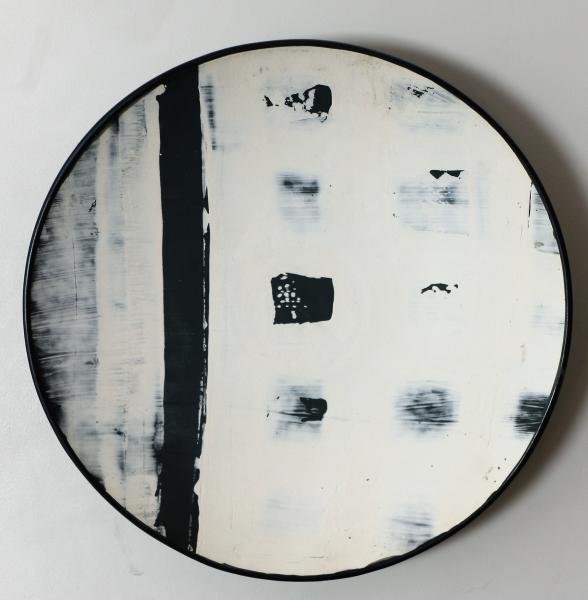 10" serving bowl (black and cream abstract)