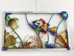 Grouper Fish, Turtle, and Crab Sea Life Wall Sculpture