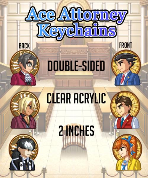 Ace Attorney Keychains picture